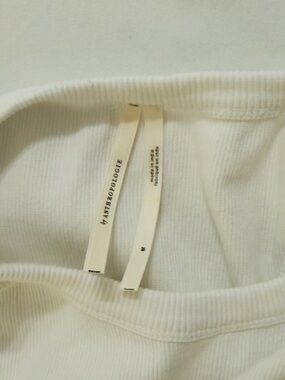 Anthropologie Soft White Ribbed Tee